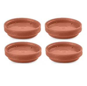 4 Packs of 5 Plant Pot Saucers Plastic Terracotta Colour for 5 & 6 Inch Pots