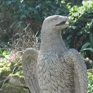 Pair of Giant Eagles Stone Garden Statues