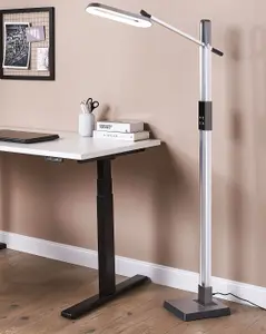 LED Floor Lamp Silver AQUARIUS