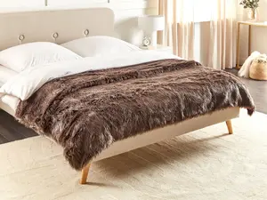 Bedspread DELICE Fabric 200 x 220 cm Brown