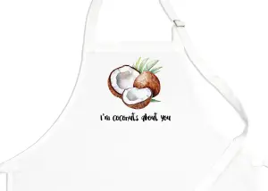 Purely Home Food Pun Novelty Kitchen Apron - Cooking & Baking Gift - Coconuts About You