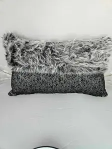 RECTANGULAR TONY MONTANA FUR BLACK CUSHION