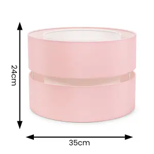 ValueLights Sophia Large Easy Fit Ceiling Light Shade 2 Tier Pendant Drum Lampshade - Blush Pink - Bulb Included