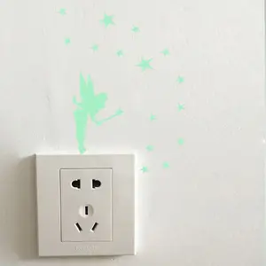 Walplus Little Fairy Glowing Vinyl Wall Sticker Glow In Dark Bedroom Decorations Glow in Dark Stickers Stock Clearance