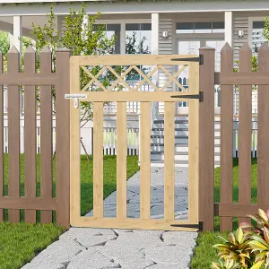 3x4ft Outdoor Cross Top Garden Wooden Gate Fence Patio Gate