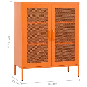 Berkfield Storage Cabinet Orange 80x35x101.5 cm Steel