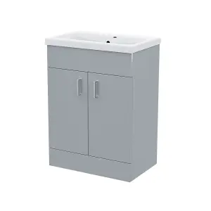 Nes Home Nanuya 600mm Basin Floor Standing Vanity Unit Grey