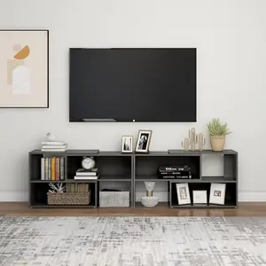 Berkfield TV Cabinet High Gloss Grey 149x30x52 cm Engineered Wood