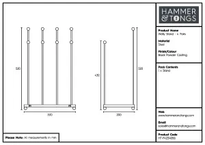 Steel Wellington Boot Rack - 4 Pair - Black