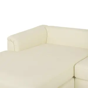 Right-Hand Corner Sofa OSLO Beige Leather Right Hand