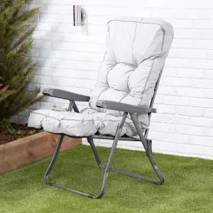 Alfresia Recliner Chair, Charcoal Frame with Grey Classic Cushion