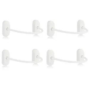 XFORT 4 Pack Viper Fixed Cable Window Restrictor in White