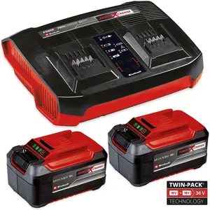 Einhell 18v Power X-Change Starter Kit 2x 5.2Ah Battery + Dual Port Twin Charger