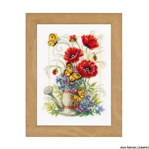 WATERING CAN FLOWERS - Counted Cross Stitch Kit: Watering Can Flowers - Vervaco