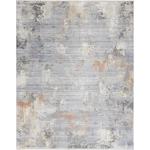 Grey Blue Modern Abstract Easy To Clean Living Room Bedroom & Dining Room Rug-160cm X 229cm