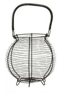 Interiors by Premier Hygge Matte Black Egg Basket