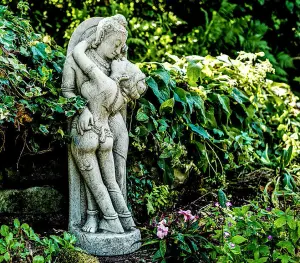 Stone Cast Thai Oriental Lovers Romantic Garden Statue