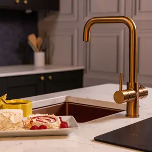 flode Kyld 4 in 1 Instant Boiling & Cold Water Tap with Filtered Chilled Water Brushed Copper Finish