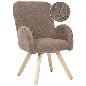 Beliani Scandinavian Armchair BJARN Boucle Brown