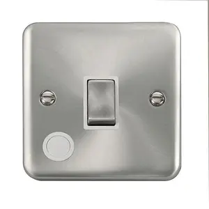 Our Curved Edge Satin / Brushed Chrome 1 Gang 20A Ingot DP Switch With Flex - White Trim - SE Home