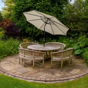 Cream 2.7m LED Tilt Parasol without base