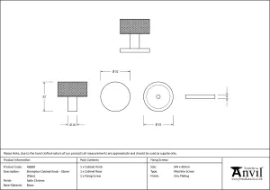 From The Anvil Satin Chrome Brompton Cabinet Knob - 32mm (Plain)