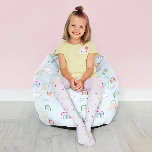 rucomfy Printed Indoor Rainbow Sky Kids Classic Beanbag