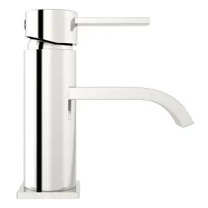 Nes Home Urban Curve Flat Spout Bathroom Basin Mixer Tap and Pop-Up Waste