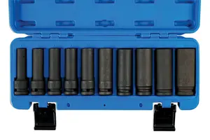 Laser Tools 7041 10pc Deep Impact Socket Set 1/2"D 12 Point 10-24mm