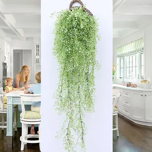 Artificial Hanging Vines Plants, Artificial Ivy Leaves Garland, Faux Fake Plastic Decorative Artificial Plants Green