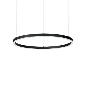 Luminosa Oracle Integrated LED Circle Ceiling Pendant Lamp 1 Light Black 3000K