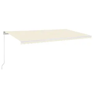 Berkfield Manual Retractable Awning with LED 600x300 cm Cream