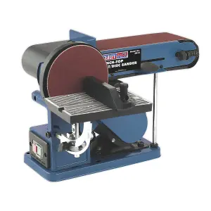 Sealey Belt/Disc Sander Bench Mounting 915 x 100mm/Diameter 150mm - Blue/Silver SM14