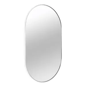 Chaya Metal Flat Wall Mirror POLISH CHROME/bevel edge / 91.4cm H x 55.9cm W