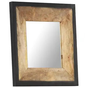 Berkfield Mirror 50x50 cm Solid Mango Wood