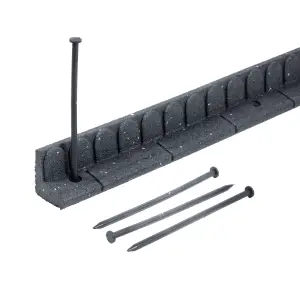 60pcs Grey Mower Edge Lawn Edging Rubber Garden Border - Half Pallet