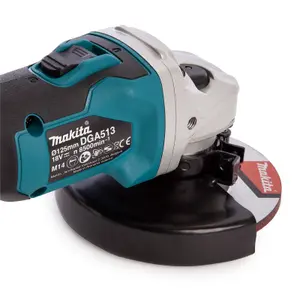 Makita DGA513Z 18v Cordless Brushless 125mm Angle Grinder Bare + Flange Nut