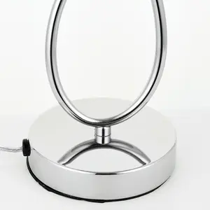 Touch On/Off Table Lamp Chrome & Smoke Mirror Glass Shade Pretty Bedside Light