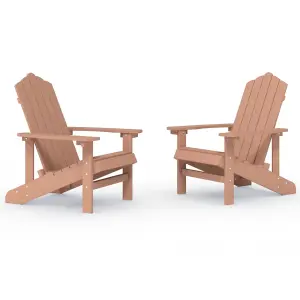 Berkfield Garden Adirondack Chairs 2 pcs HDPE Brown