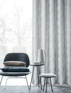 Home Curtains Chrissy Jacquard Fully Lined 65w x 54d" (165x137cm) Grey Eyelet Curtains (PAIR)