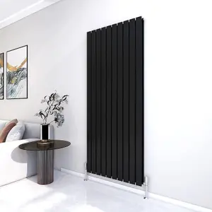 Designer Flat Panel Double Radiator 1800x680 Black by MCC