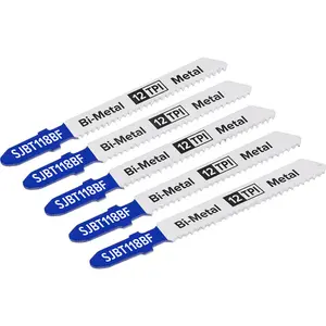 5-Pack 75mm Bi-Metal Jigsaw Blades for Precision Metal Cutting