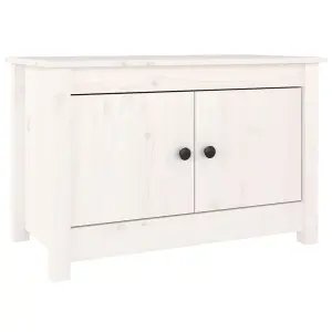 Berkfield Shoe Cabinet White 70x38x45.5 cm Solid Wood Pine