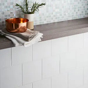 Leccia White Gloss Ceramic Indoor Wall Tile Sample