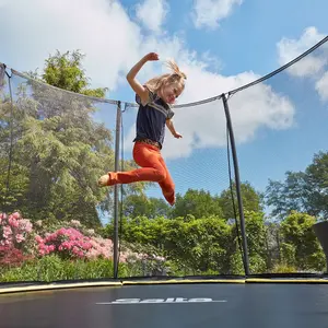 10ft Salta Black Comfort Edition InGround Round Trampoline with Enclosure