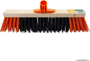 40Cm Work Brush Head With Orange Bristles Garden Sweeping Cleaning Yard