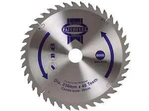 Faithfull FAIX23040 TCT Circular Saw Blade 230 x 30mm x 40T POS FAIZ23040