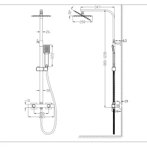 SKY Bathroom Chrome effect Exposed valve Mixer Shower