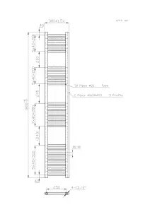 Right Radiators 1800x300 mm Straight Heated Towel Rail Radiator Bathroom Ladder Warmer Chrome