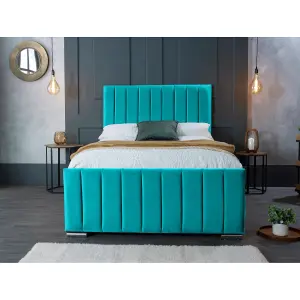 Redding Plush Velvet Teal Bed Frame